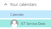 Your calendar section including a shared calendar