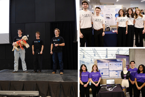 Collage of three mechatronics groups at the 2026 Esch Pitch Competition.