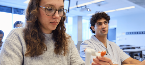 Two students in class