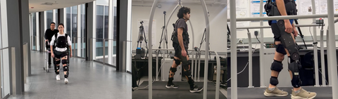 Three different images from the exoskeleton study
