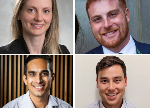 Headshots of four MME professors who have been awarded CFI-JELF awards for 2025