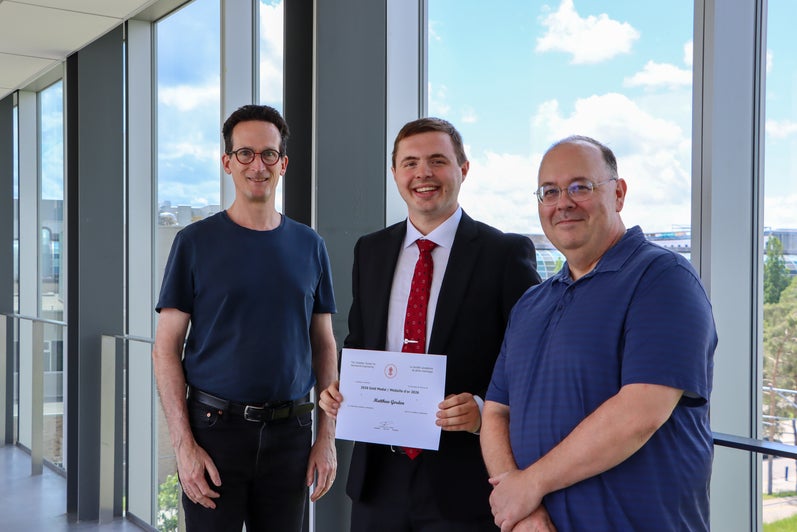 Matthew with Associate Chair of MME Undergraduate Studies, Bill Owen and MME Department Chair, Mike Collins