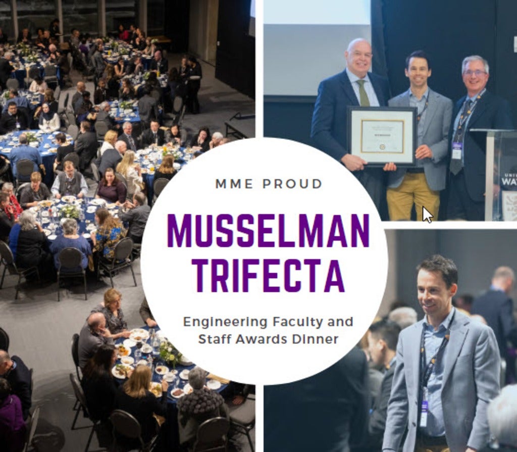 Musselman and the Trifecta: Engineering Faculty and Staff Awards Dinner
