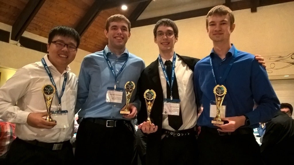 From the left, Eric Shi, Kenneth Geertsema, Wesley Fisher, and Daniel Lizewski.