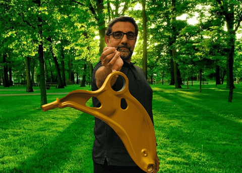 Hamid Jahed holding suspension arm