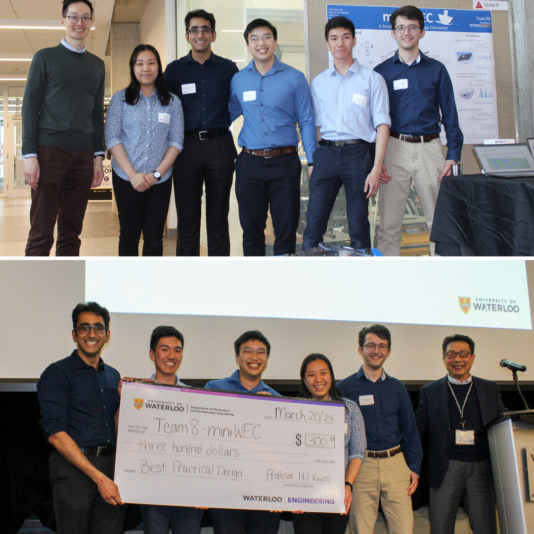 miniWEC and their tiny wave energy converter and the team winning their award.