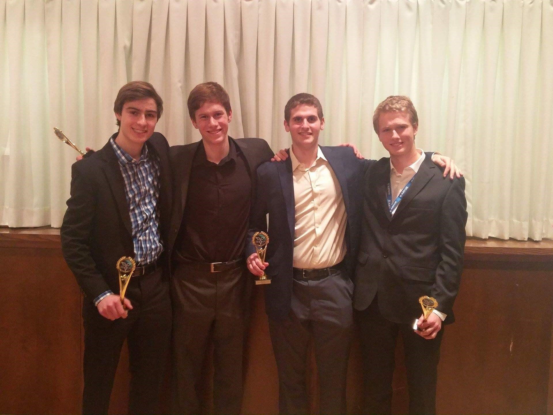 From the left, Jackson Fisher, Colin Cooke, Michael Jonas and Mitchell Catoen.