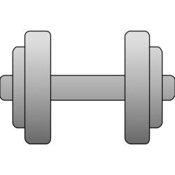 Cartoon picture of a dumbbell