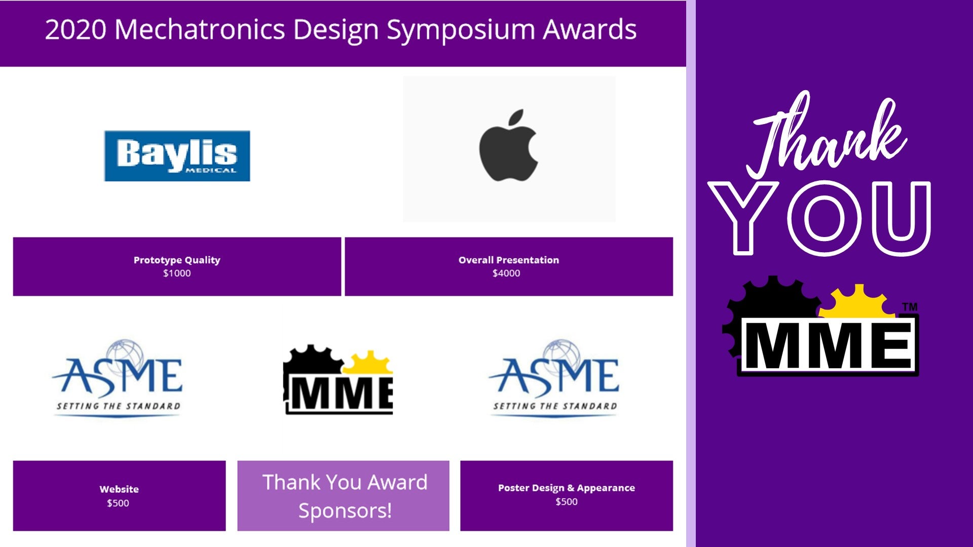 Thank you to our sponsors: Baylis Medical, Apple, ASME