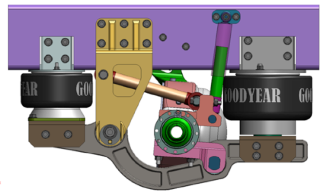 Air suspension system with stiffness and ride height tuning.