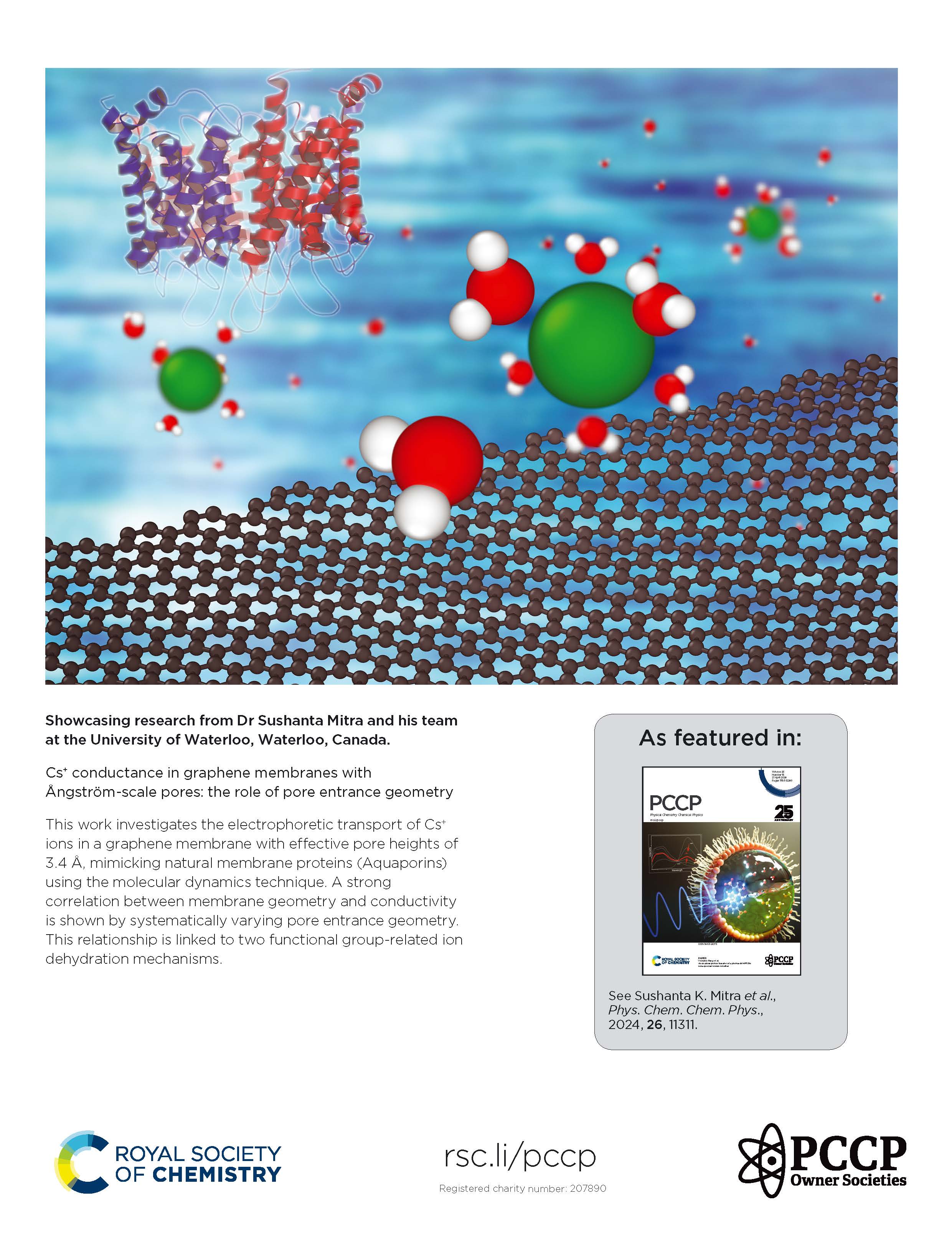 Cover Art for Ion Conductance within Graphene Channels