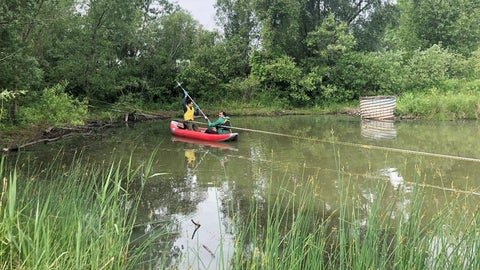 Boat on pond