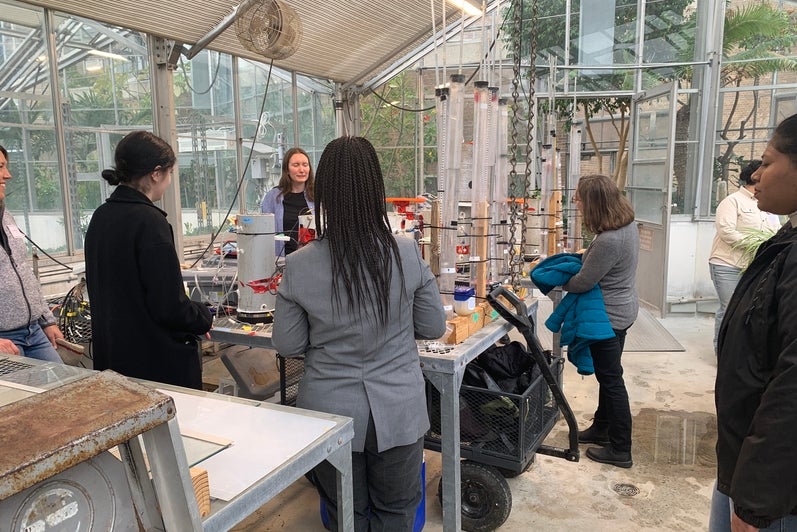 Post-doc Miranda Hunter explains how methane flux gas chamber measurements are taken.