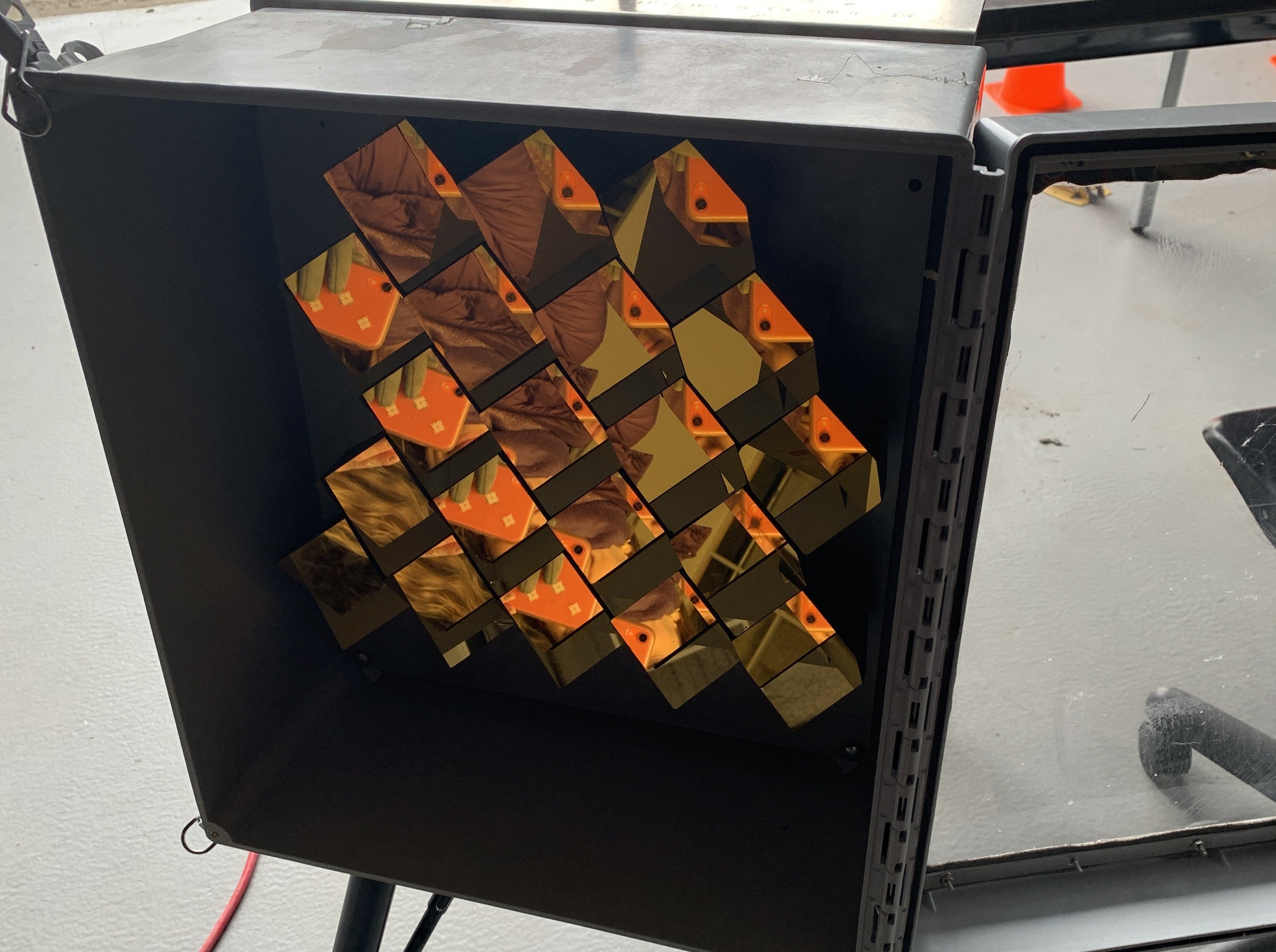 Gold-coated retroreflectors used with the TDLAS system. 