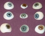 Prosthetic eyes of various dates