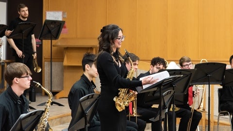 Ana Hill during a concert