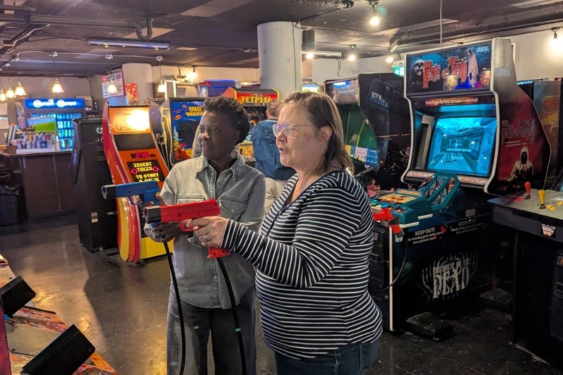 Angelica staff appreciation video game outing with Ndagire
