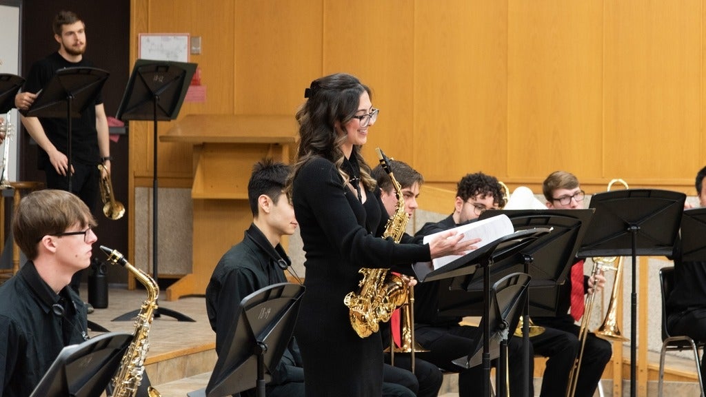 Ana Hill during a concert