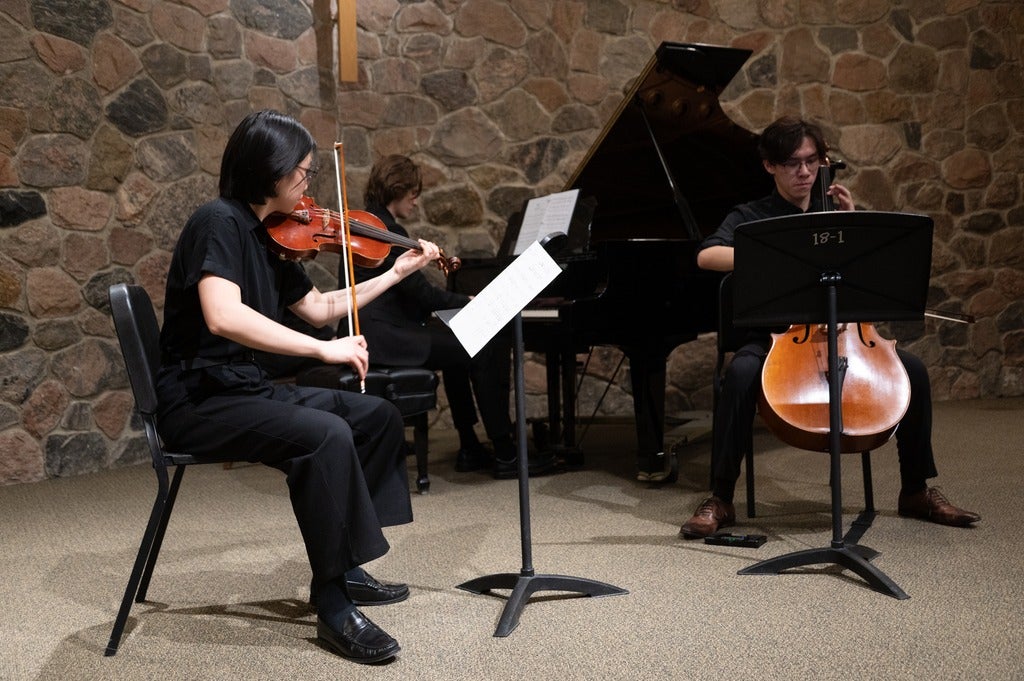 Trio with cello violin and piano