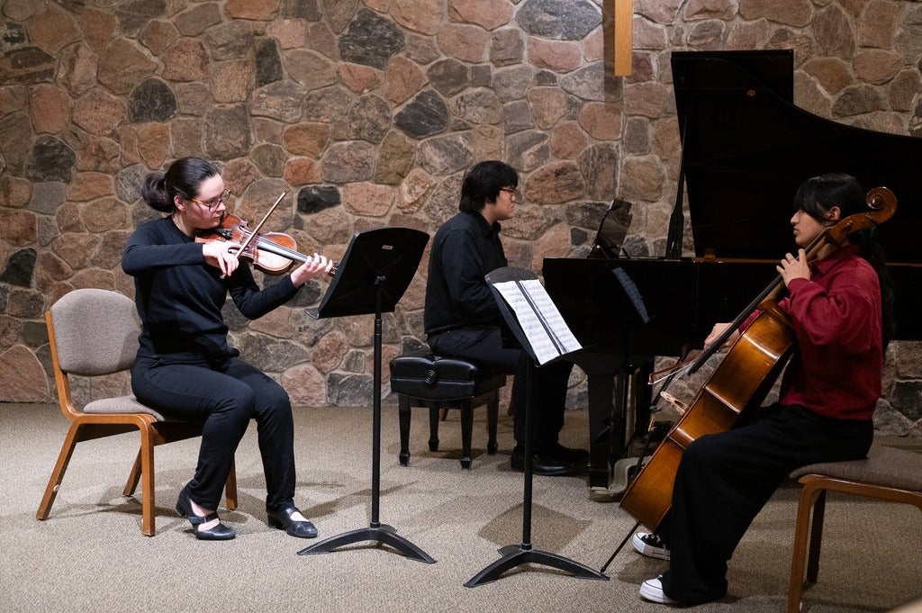 Instrumental Chamber Ensemble playing a concert in the Chapel 