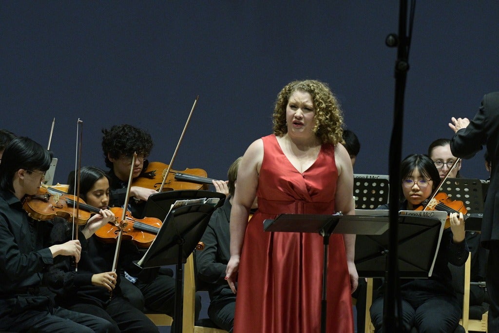 Jennifer Carter with the orchestra