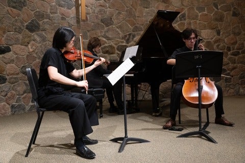 Trio with cello violin and piano