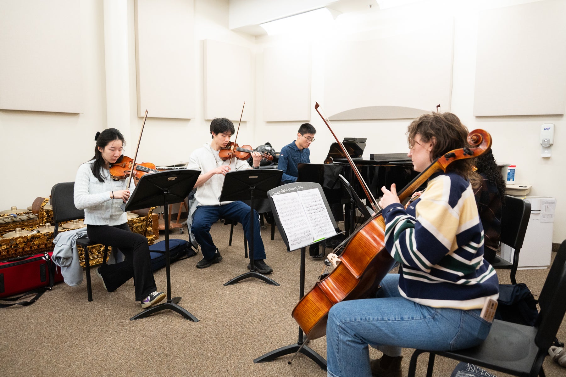 Quintet in rehearsal room 