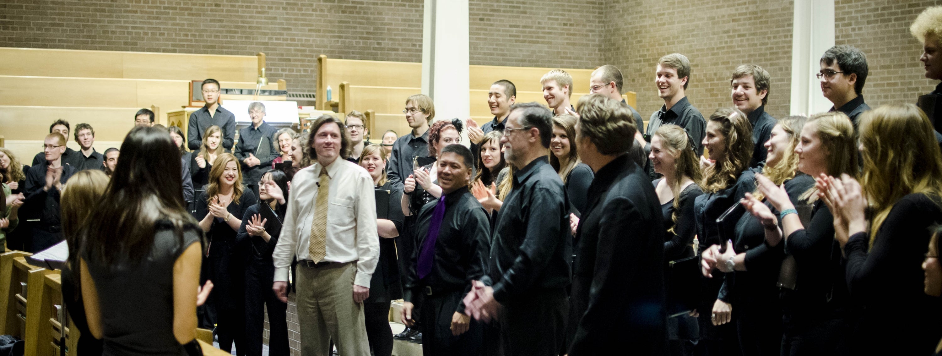 Composer Timothy Corlis with Choir and directors