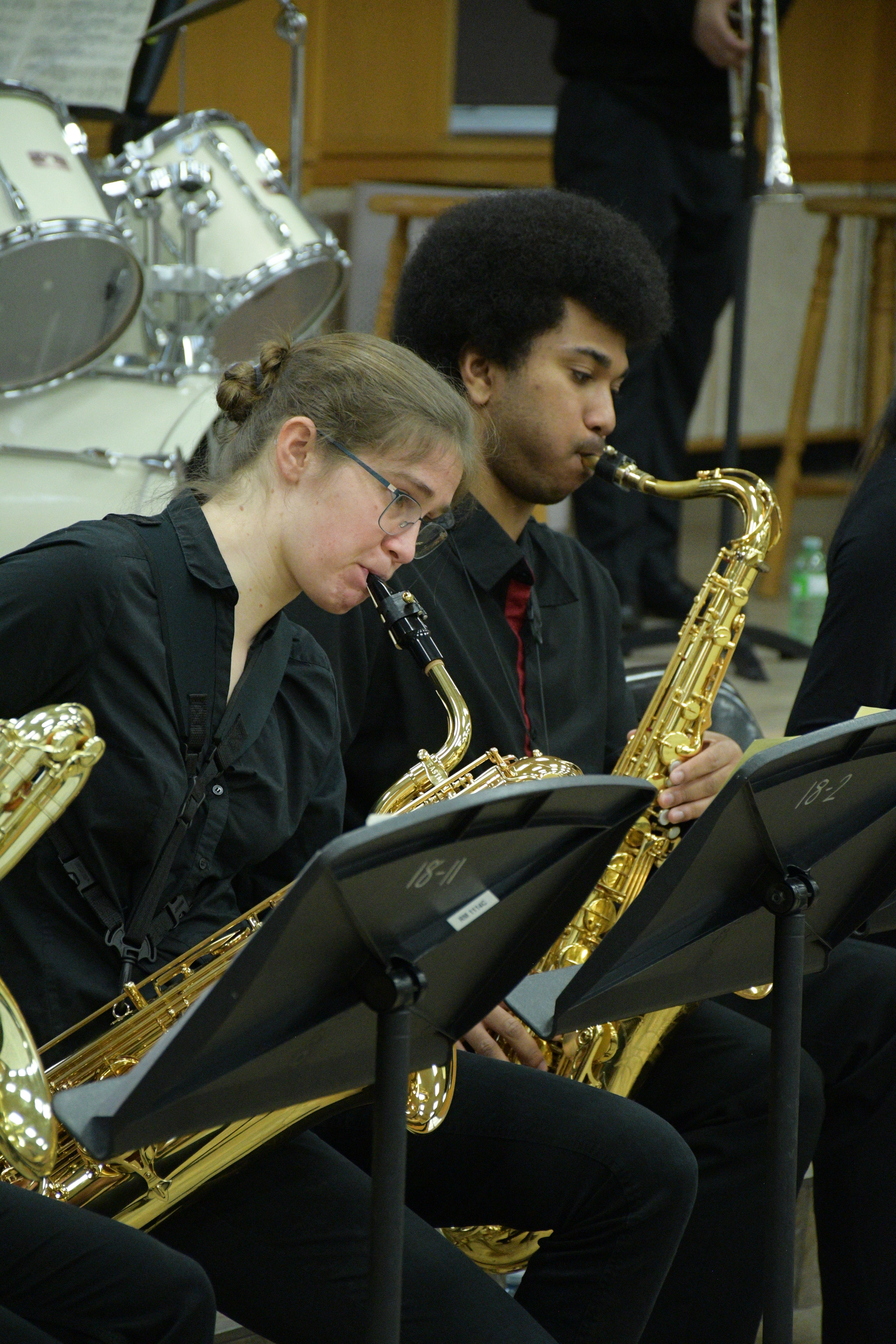 Jazz ensemble saxes