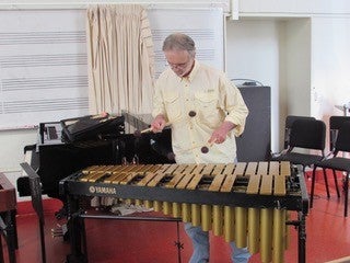 Michael Wood playing vibraphone