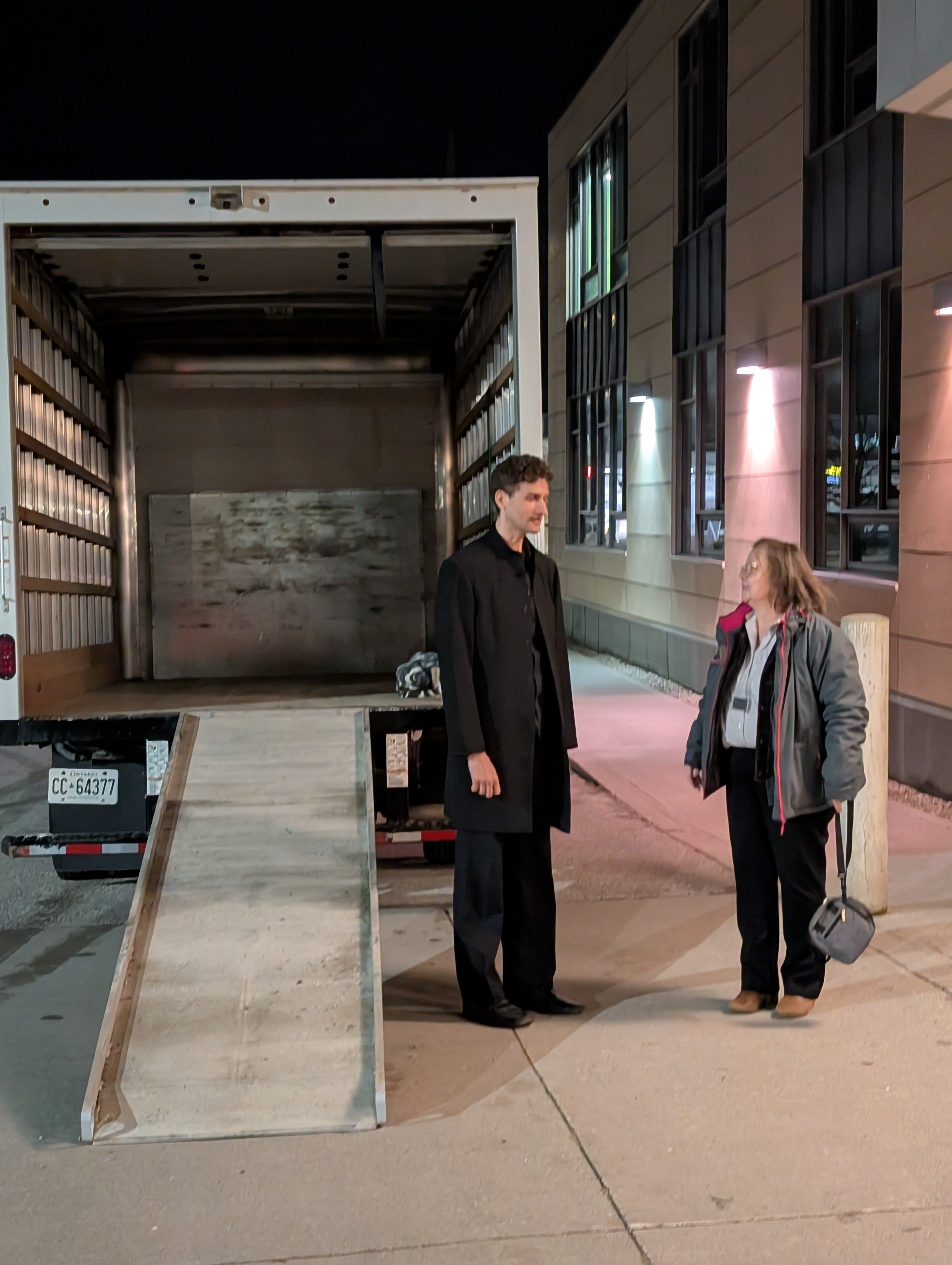 Angelica with rental truck for moving music equipment to and from concerts