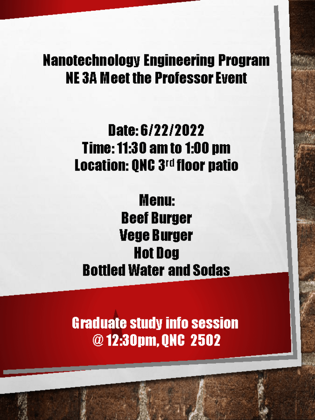 NE 3A Meet the Professor Event