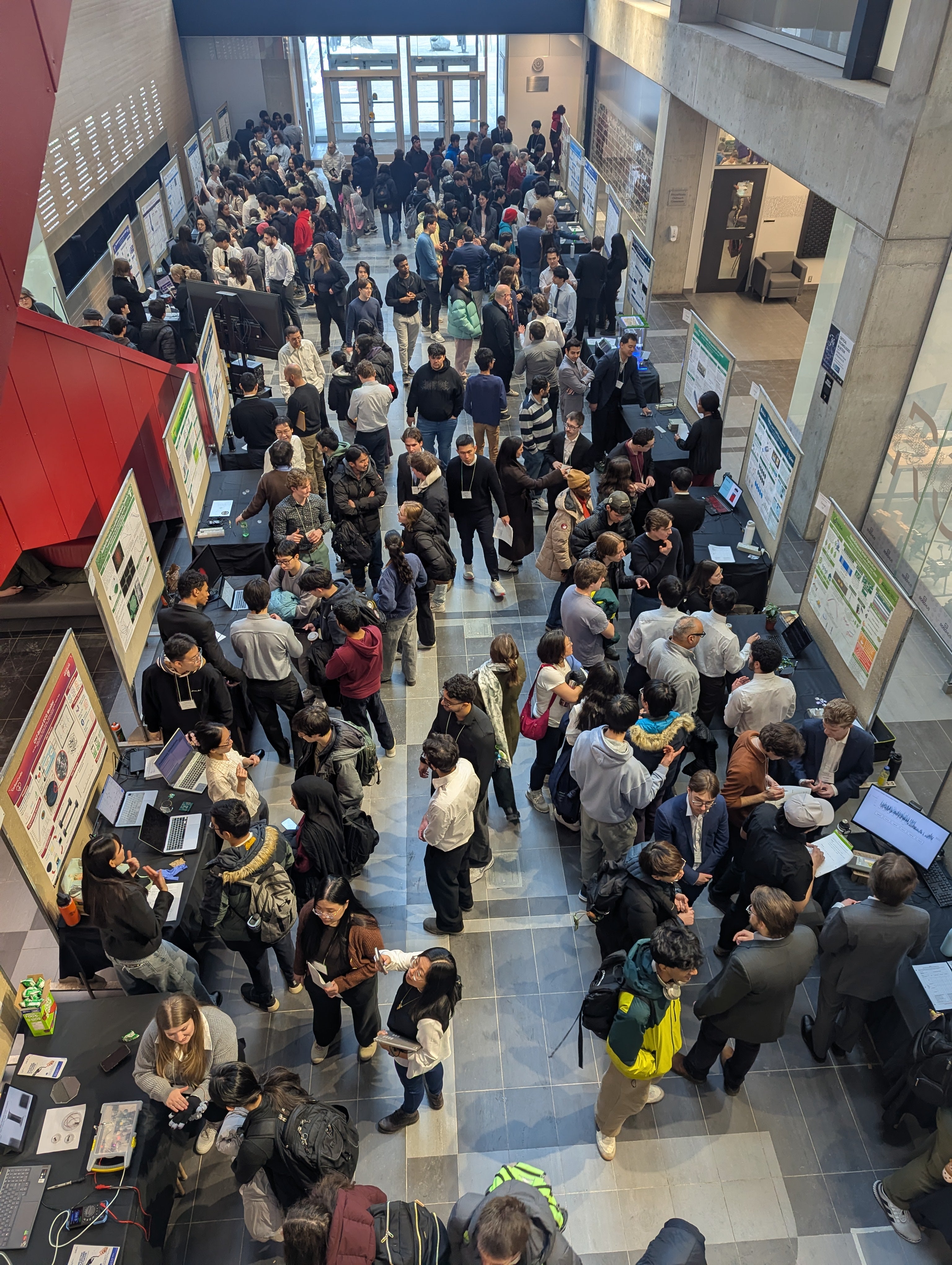 a hallway with lots of people