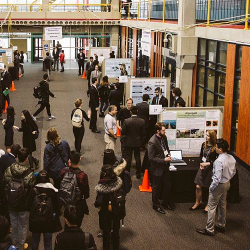 Students and posters at the 2016 Capstone Design Symposium