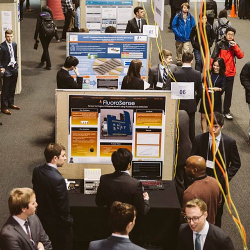Students and posters at the 2016 Capstone Design Symposium
