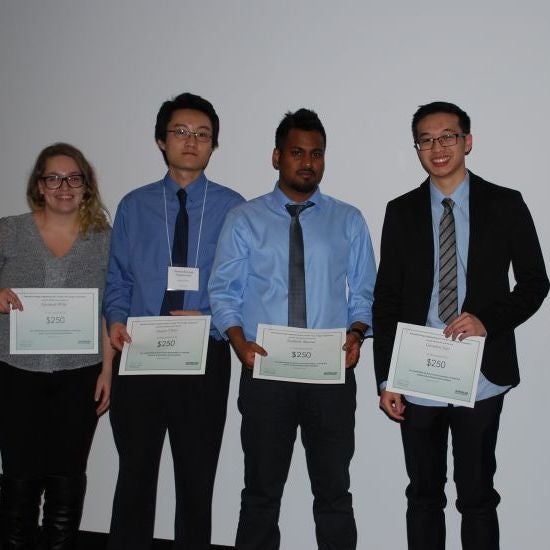 students with certificates at the 2017 Capstone Design Symposium