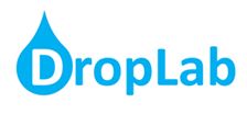 DropLab icon with name of company and water drop