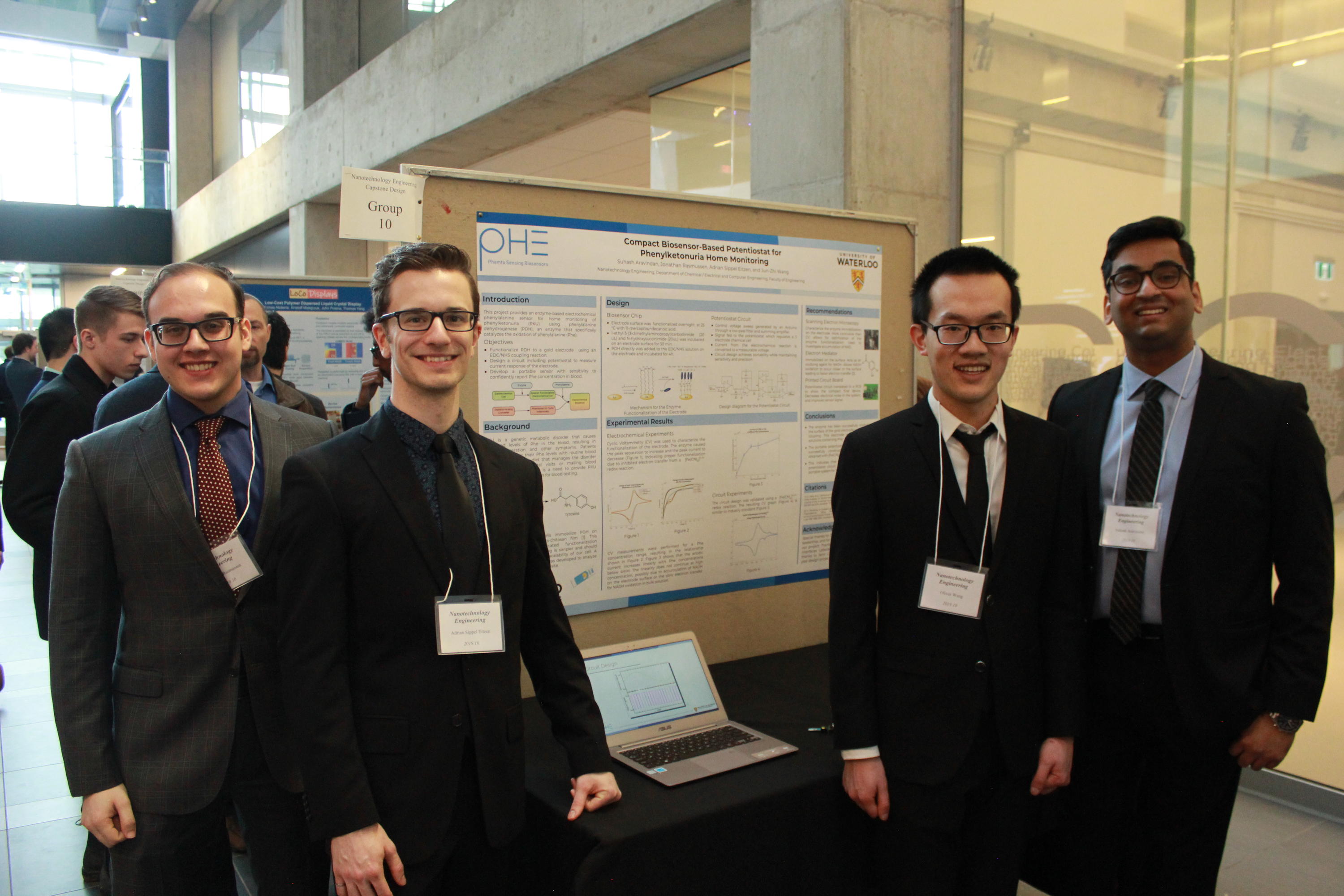 Team 10 students with their project poster at the 2019 Capstone Design Symposium.