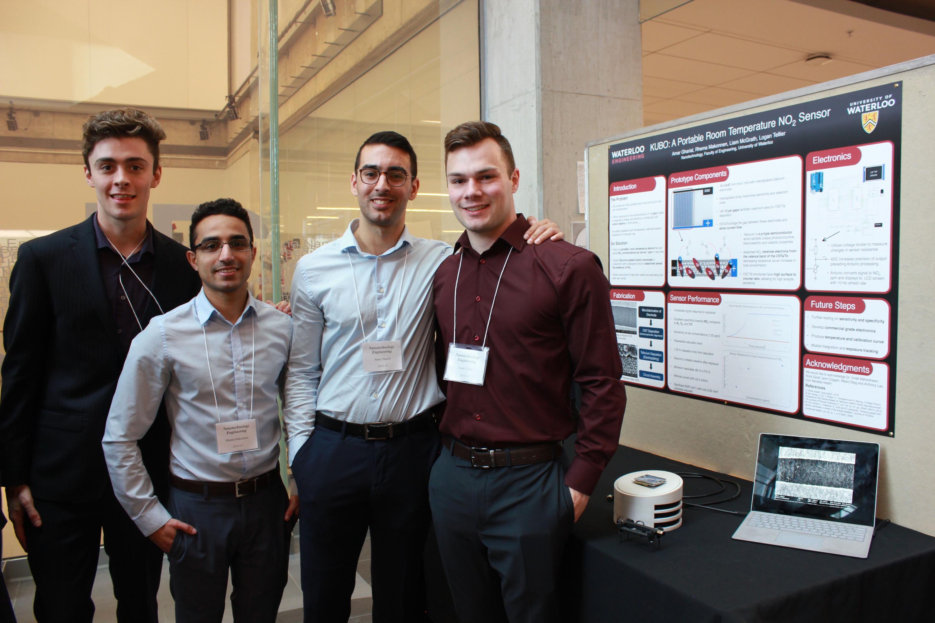 Team 13 students with their project poster at the 2019 Capstone Design Symposium.