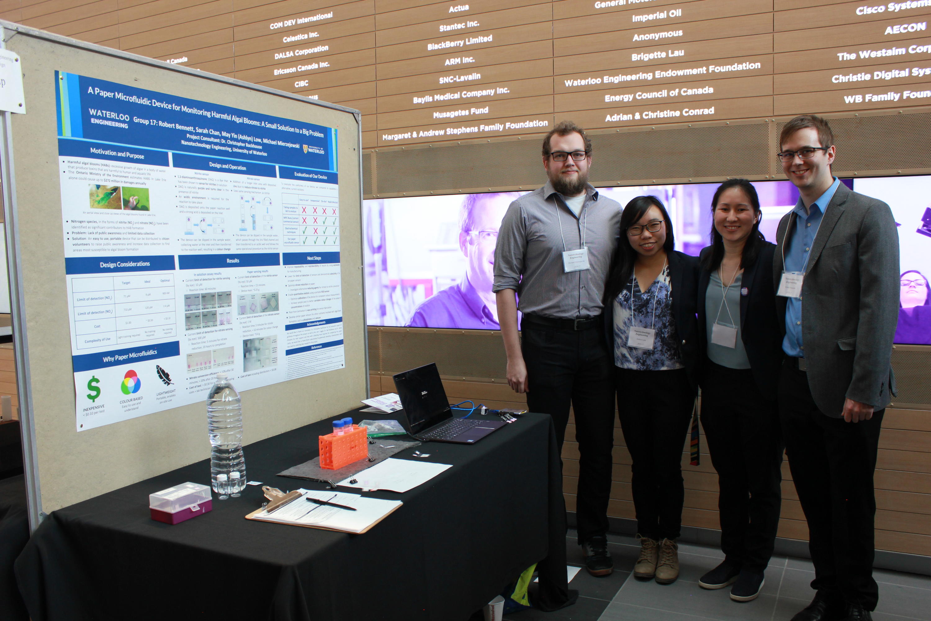 Team 17 students with their project poster at the 2019 Capstone Design Symposium.