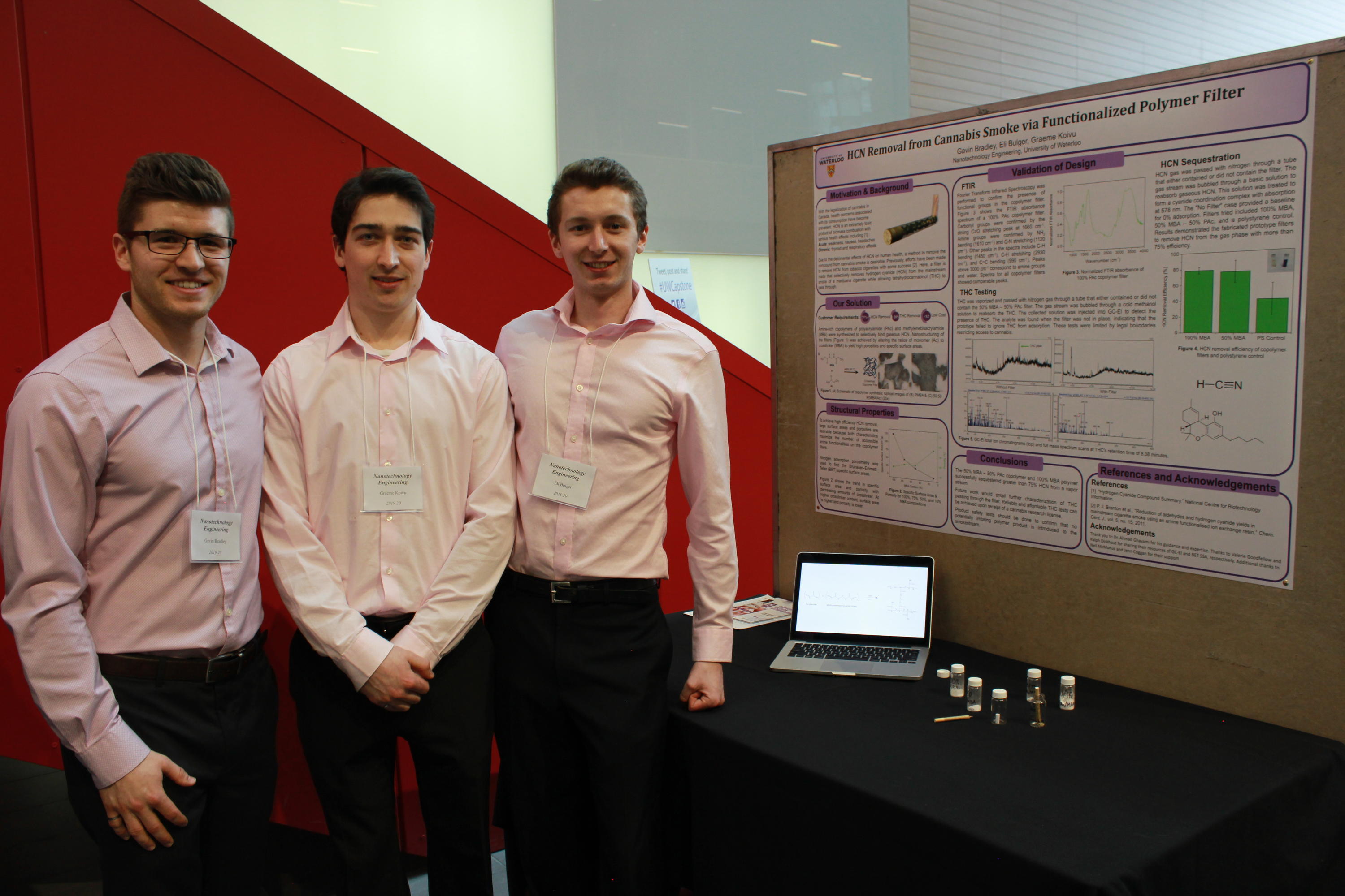 Team 20 students with their project poster at the 2019 Capstone Design Symposium.