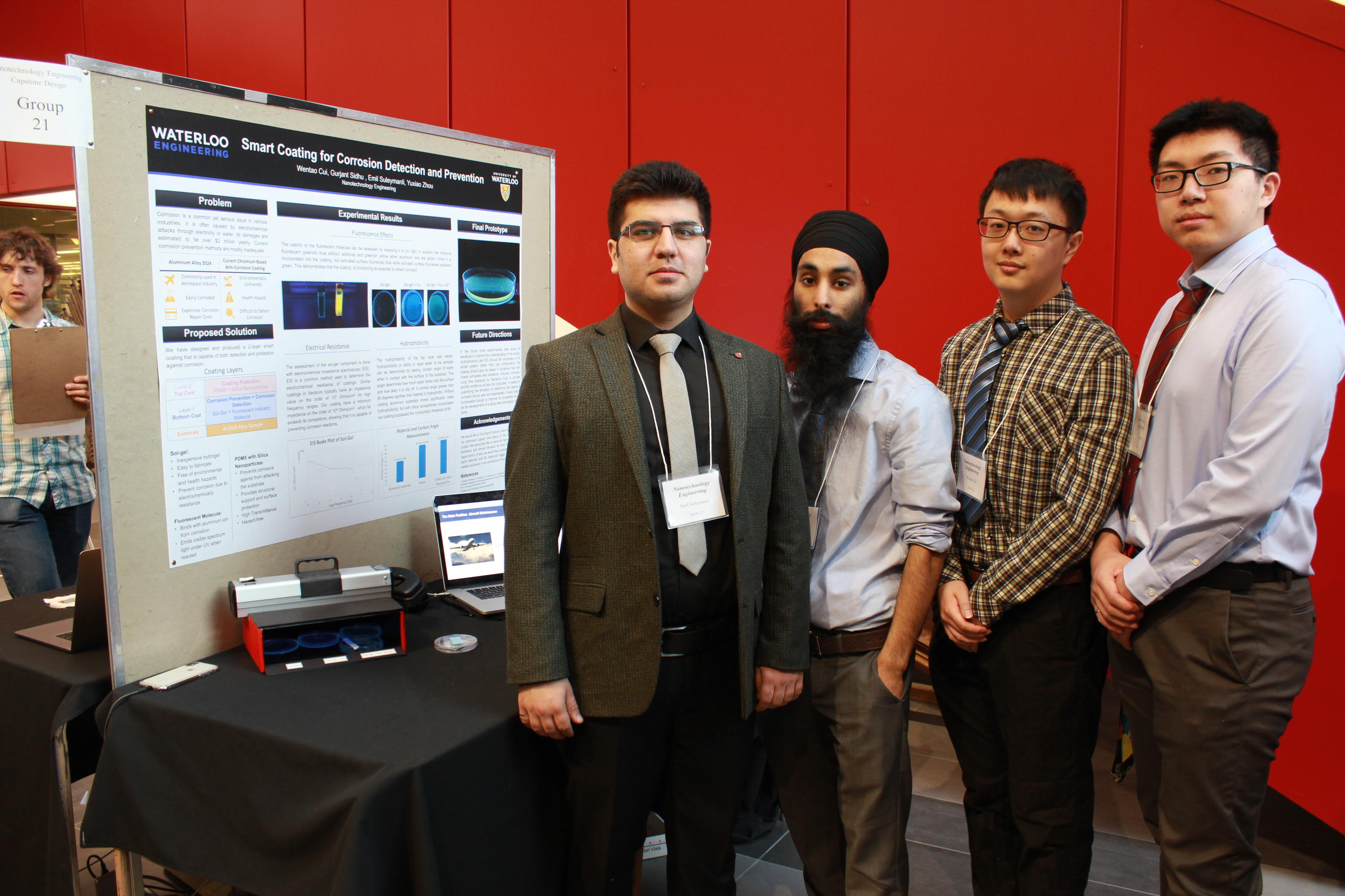 Team 21 students with their project poster at the 2019 Capstone Design Symposium.