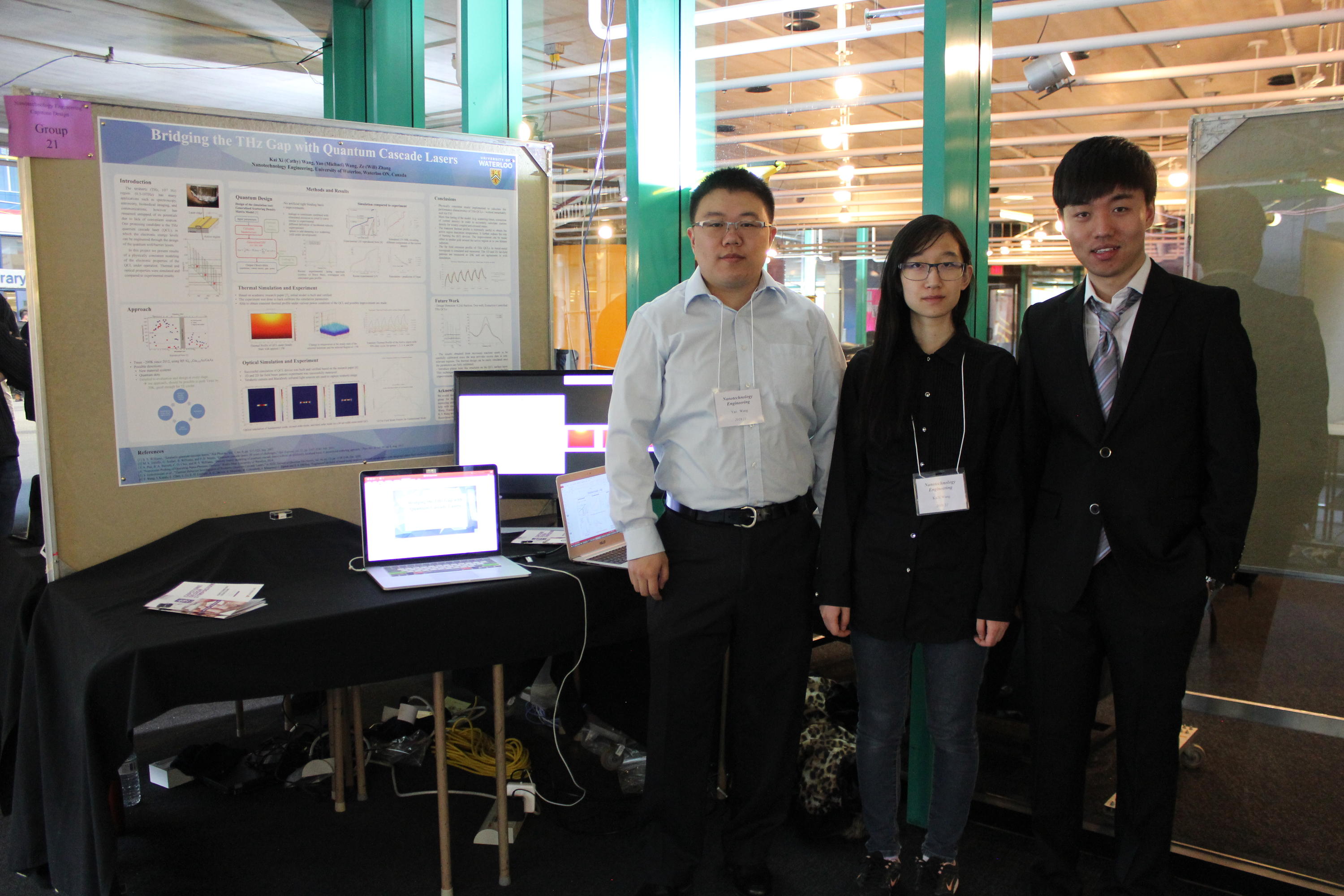 Students with their project poster at the 2018 Capstone Design Symposium.