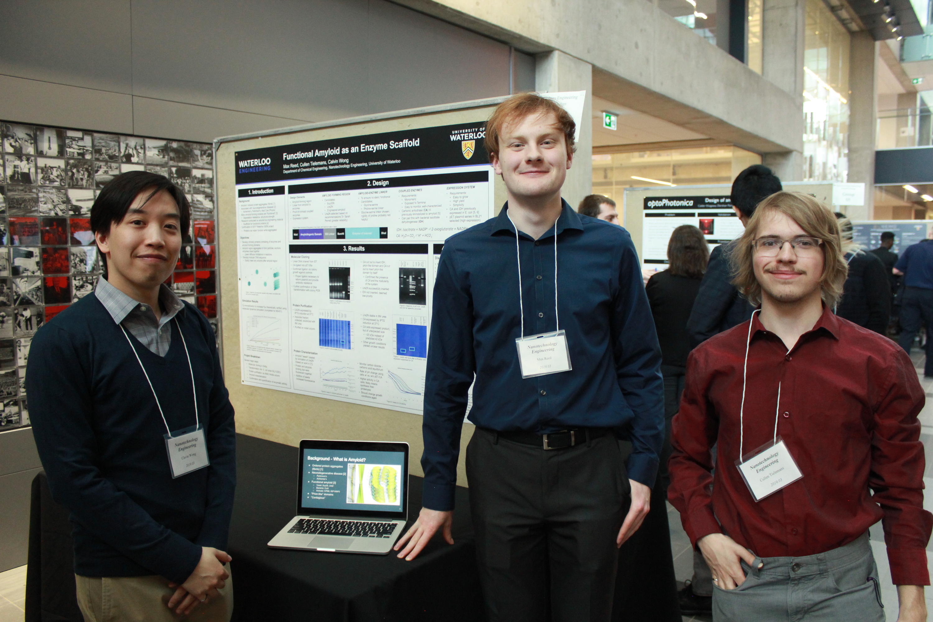 Team 3 students with their project poster at the 2019 Capstone Design Symposium.