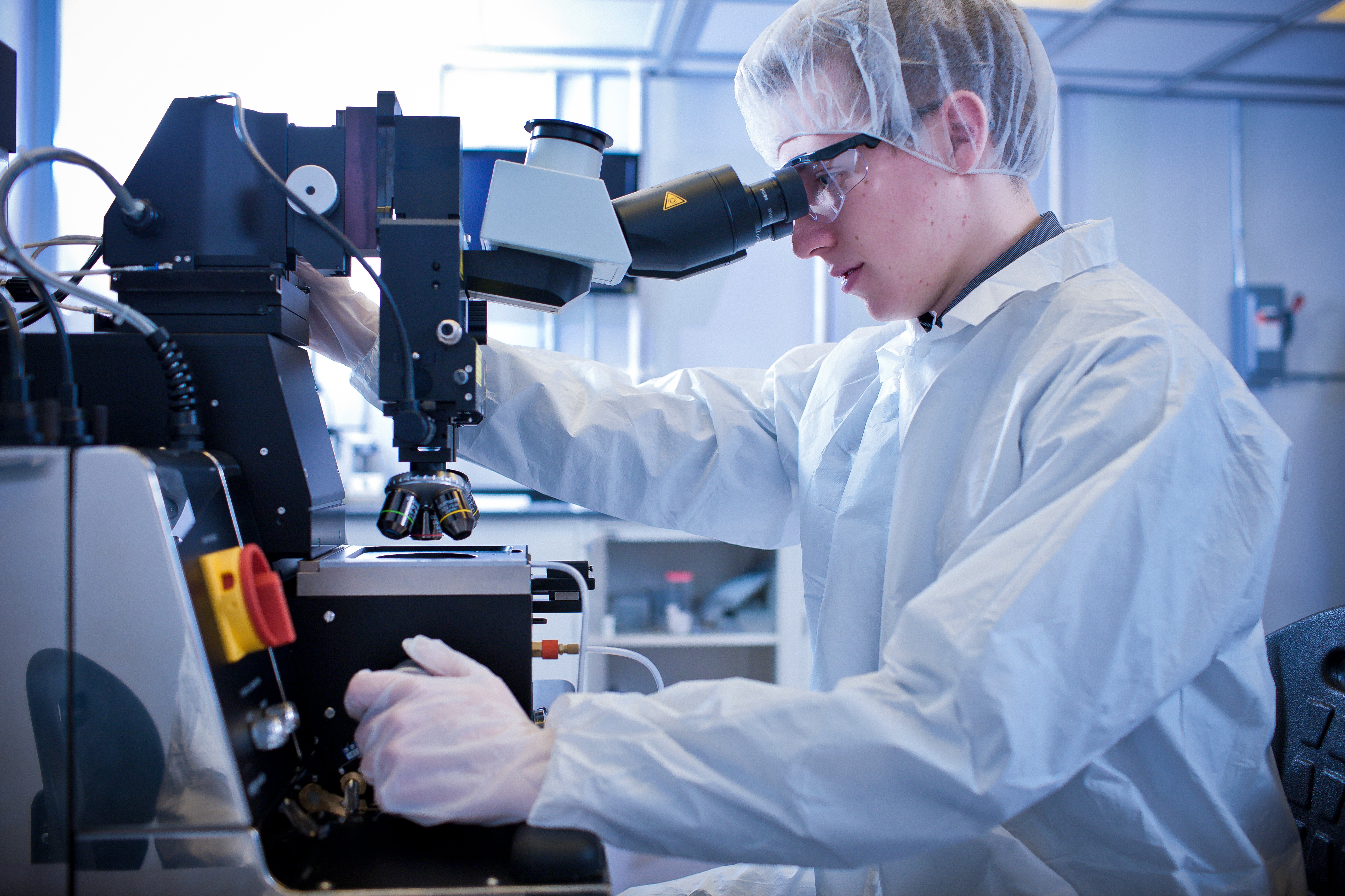 graduate student working in lab