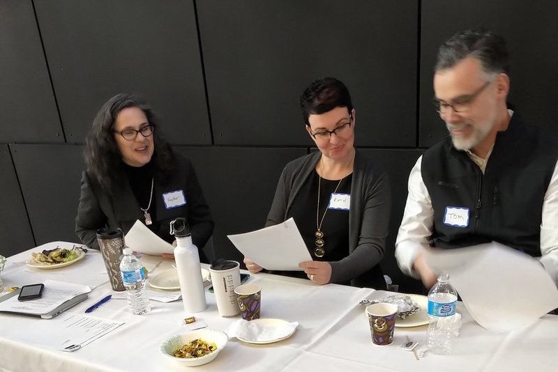  Prof. Heather Keller, Ruth Knechtel & Prof. Tom Willett at the judges table