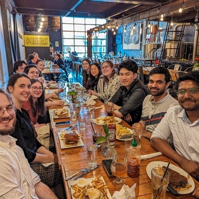 Team at conference dinner