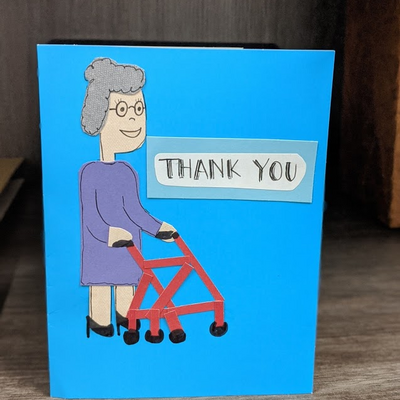 A thank you card 