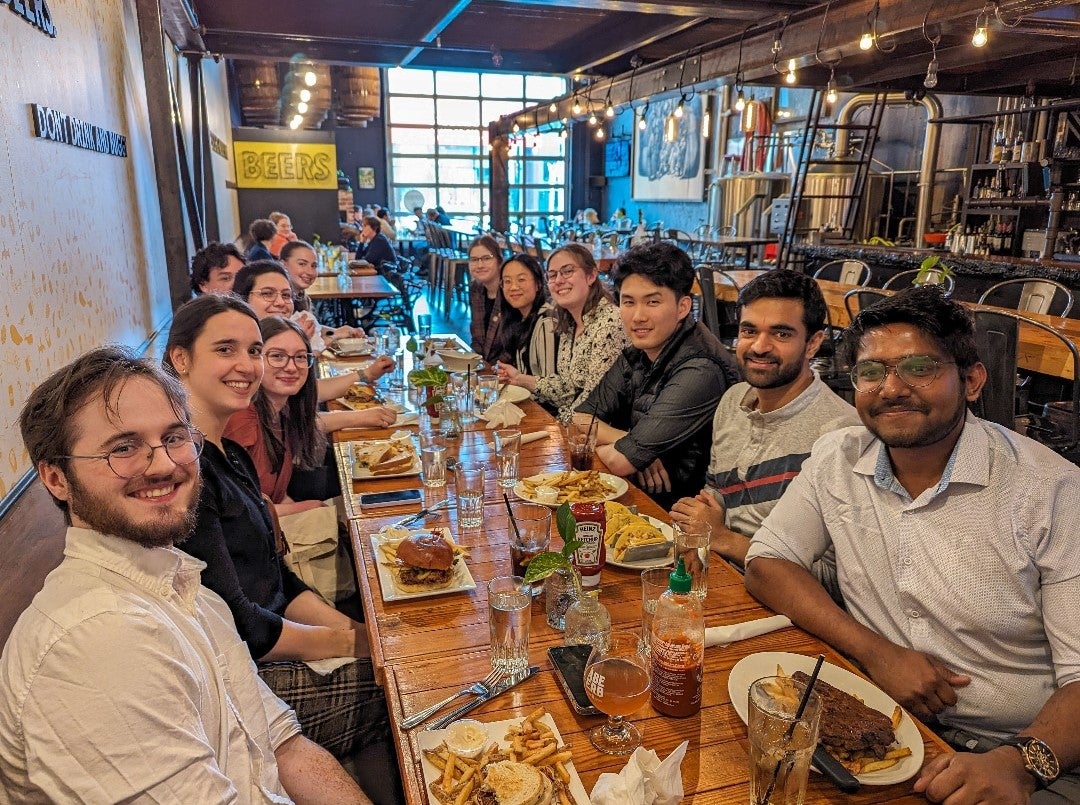 Team at conference dinner