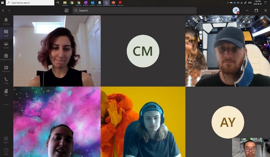 A screenshot of lab meeting in Zoom  